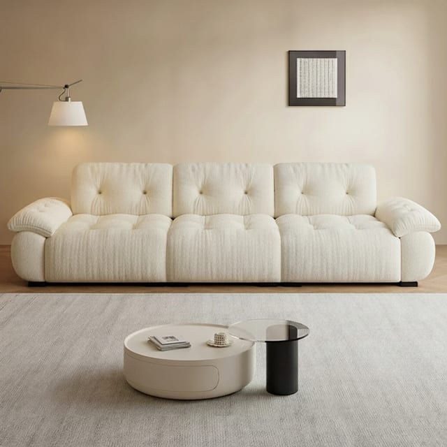 110.2" Contemporary Fabric Tufted Sofa