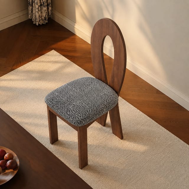 Mid-Century Modern Fabric Dining Chair
