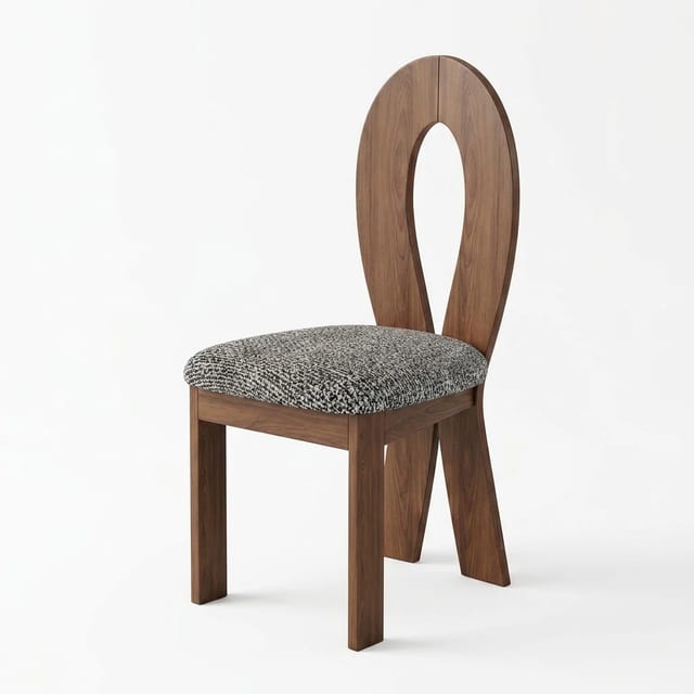 Mid-Century Modern Fabric Dining Chair