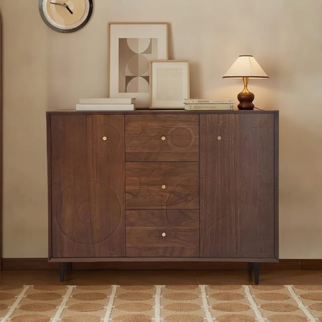 47.2" Mid-Century Modern Solid Wood Sideboard with Storage