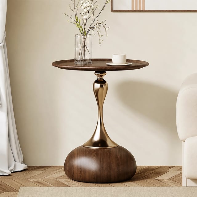 15.7" Luxury Metal Round Side Table