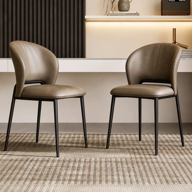 Contemporary Microfiber Leather Dining Chair Armless