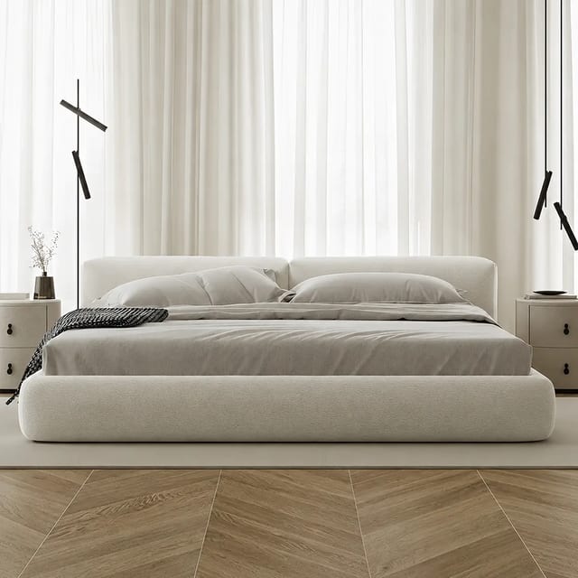 93.7" Minimalist Upholstered Solid wood Bed Frame
