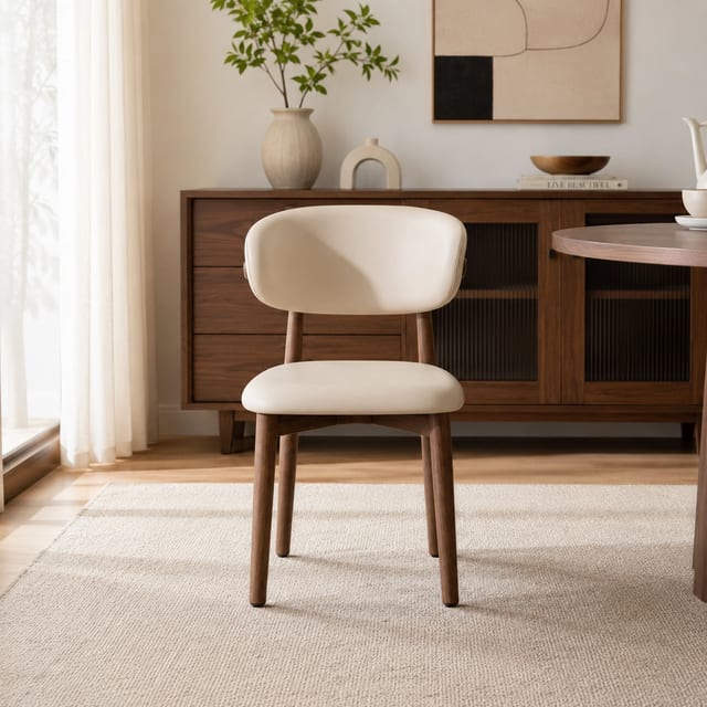 Minimalist PU Leather Dining Chair Armless