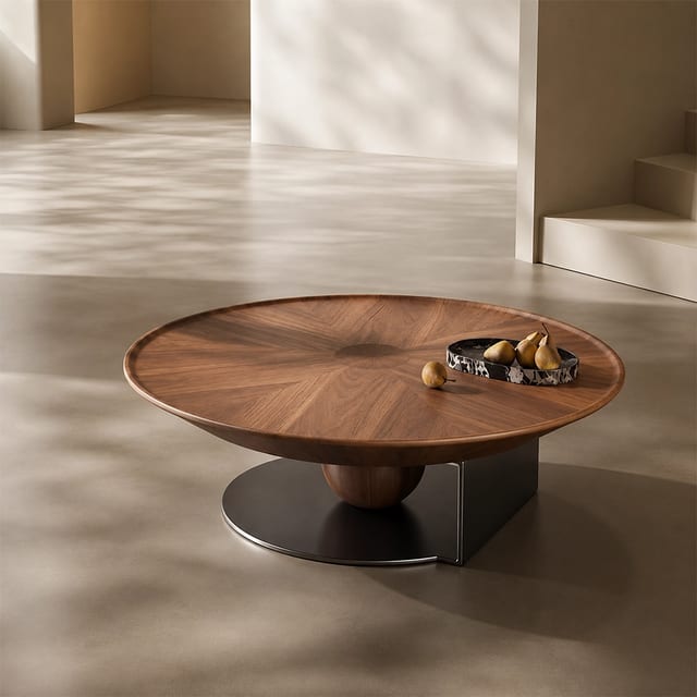 35.4" Contemporary Engineered Wood Round Coffee Table