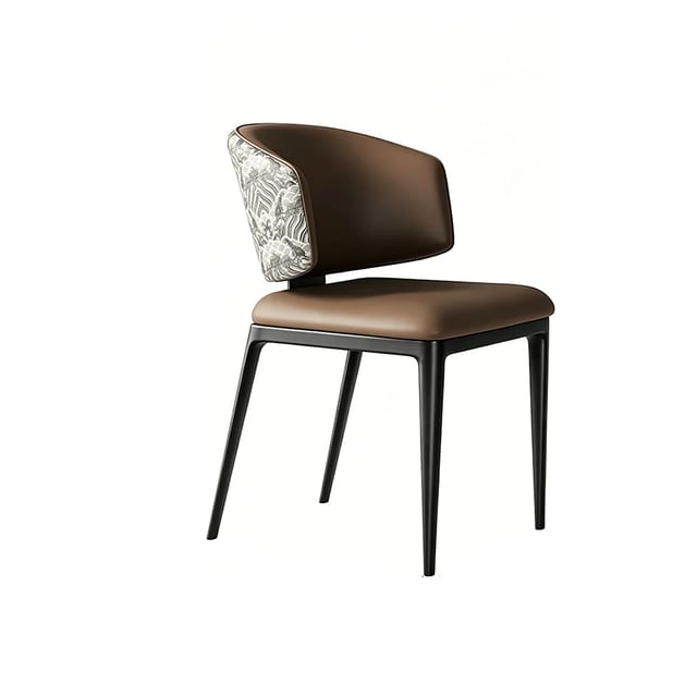 Minimalist Microfiber Leather Dining Chair Armless