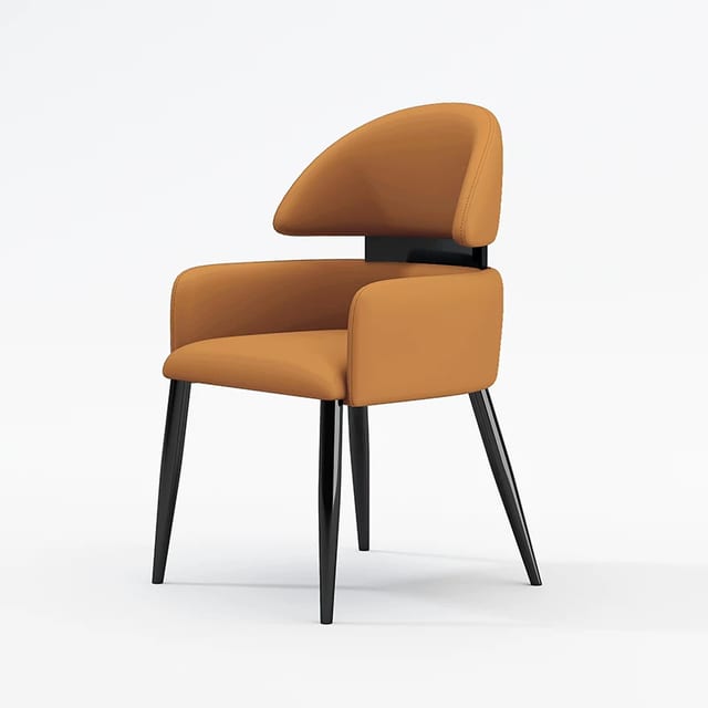 Contemporary Faux Leather Dining Chair with Arms