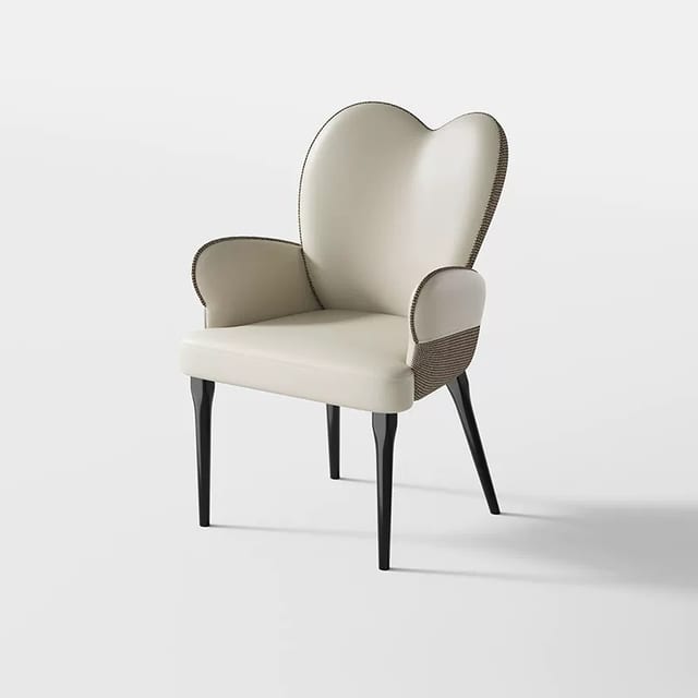 Luxury PU Leather Dining Chair with Heart Back
