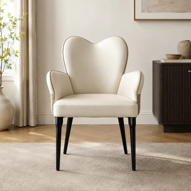 Luxury PU Leather Dining Chair with Heart Back
