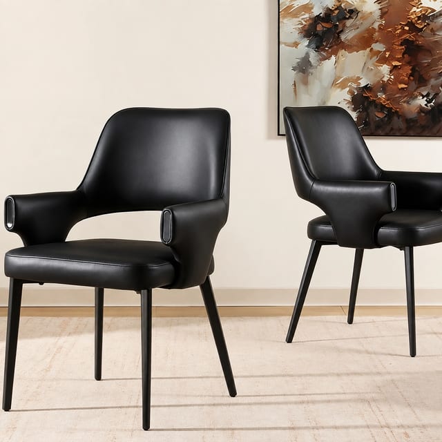 Modern Microfiber Leather Upholstered Dining Chair