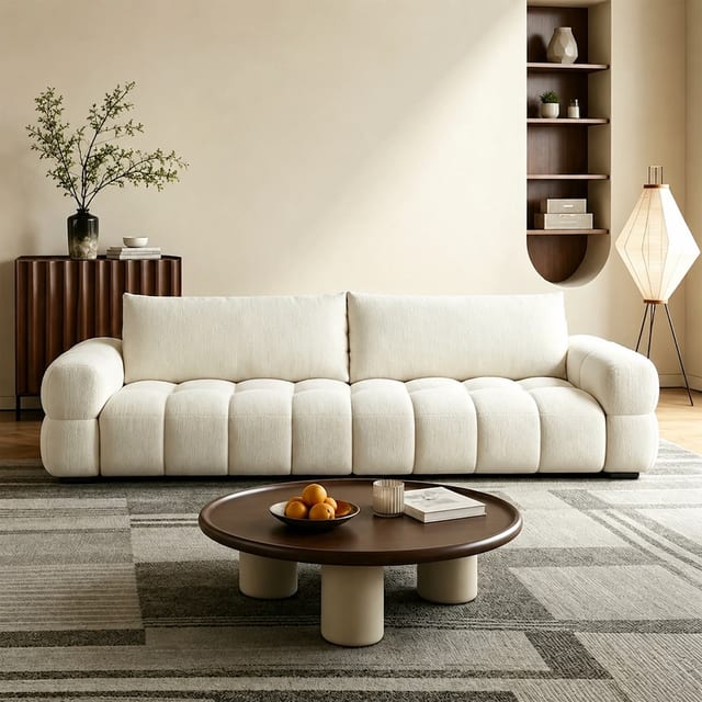 106.3" Contemporary Fabric Tufted Sofa
