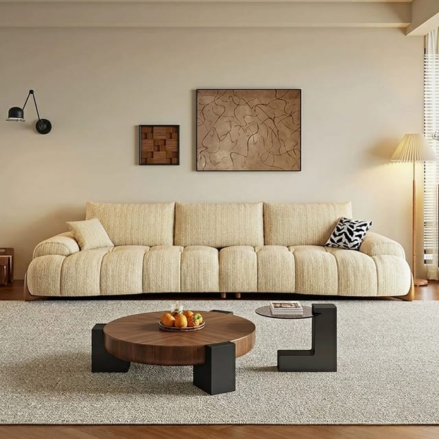 110.2" Contemporary Fabric Curved Sofa
