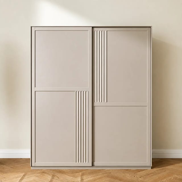 47.2" Contemporary Solid Wood Wardrobe & Armoire with Sliding Doors
