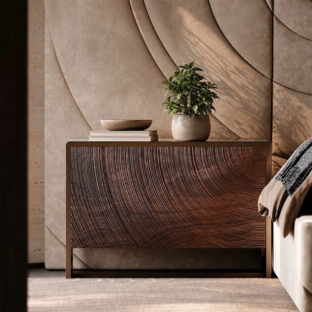 23.2" Luxury Plywood Nightstand with Drawers