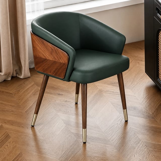 Mid-Century Modern Microfiber Leather Dining Chair
