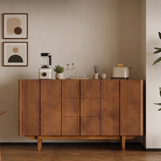 63" Japandi Plywood Sideboard with Drawers