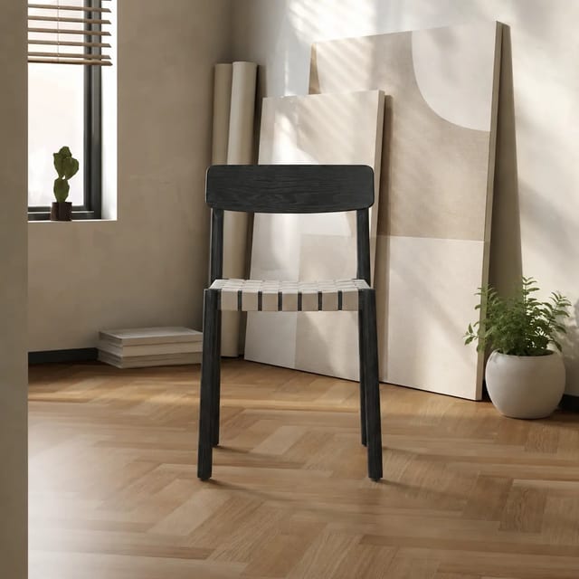 Modern Ash Wood Armless Dining Chair