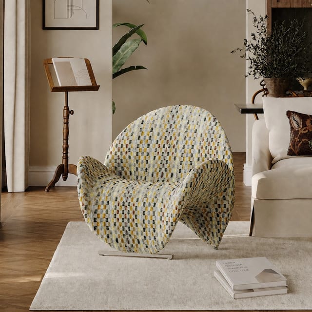 33.5" Contemporary Upholstered Fabric Lounge Chair