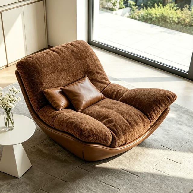 46.5" Contemporary Upholstered Fabric Lounge Chair