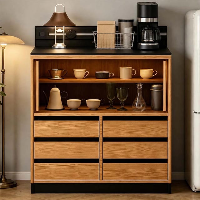 31.5" Modern Sintered Stone Sideboard with Storage