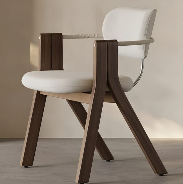 Japandi Microfiber Leather Dining Chair