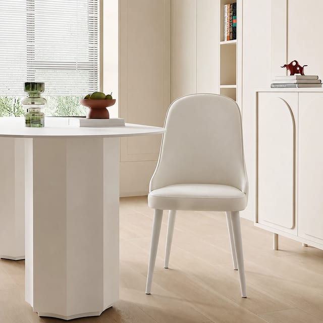 Japandi PU Leather Upholstered Dining Chairs