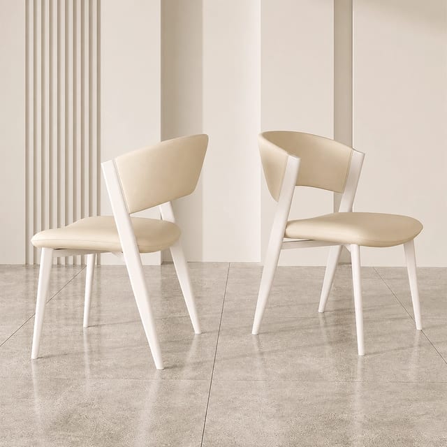 Japandi PU Leather Dining Chair