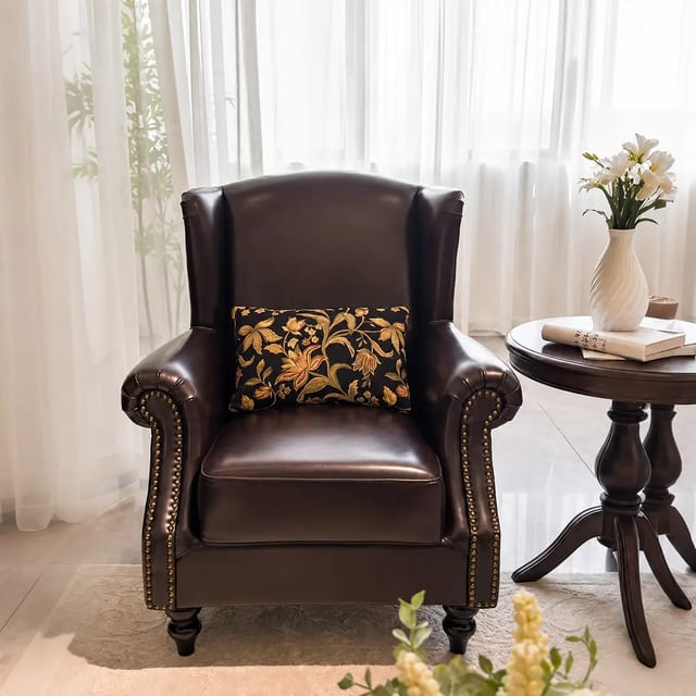 34.3" Luxury Leather Curved Sofa