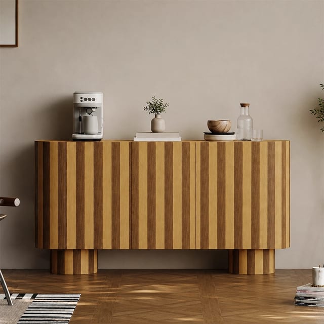 63" Art Deco Plywood Sideboard with Storage