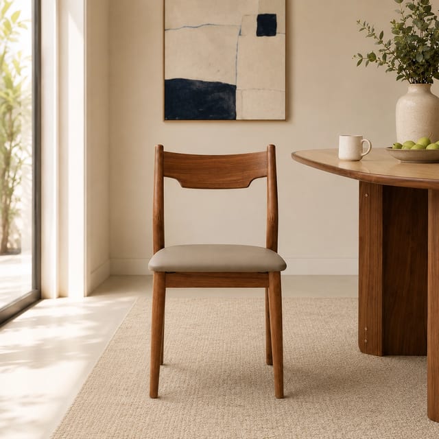 Mid-Century Modern Microfiber Leather Dining Chair