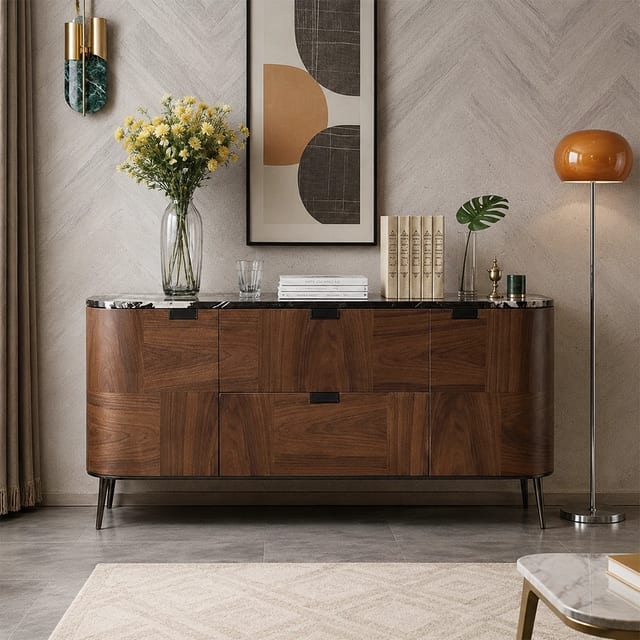 70.9" Mid-Century Modern Engineered Wood Sideboard with Storage