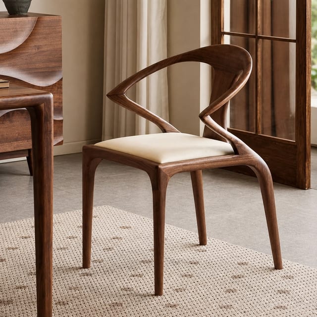 Modern Microfiber Leather Dining Chair with Open Back