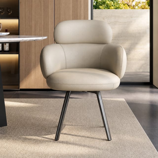Minimalist Faux Leather Armless Dining Chair