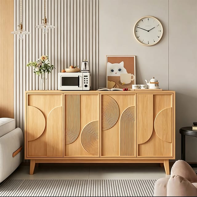 63" Modern Plywood Sideboard with Storage