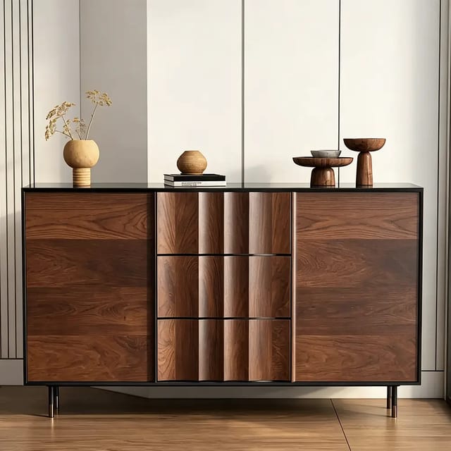 47.2" Modern Solid Wood and Plywood Sideboard with Storage
