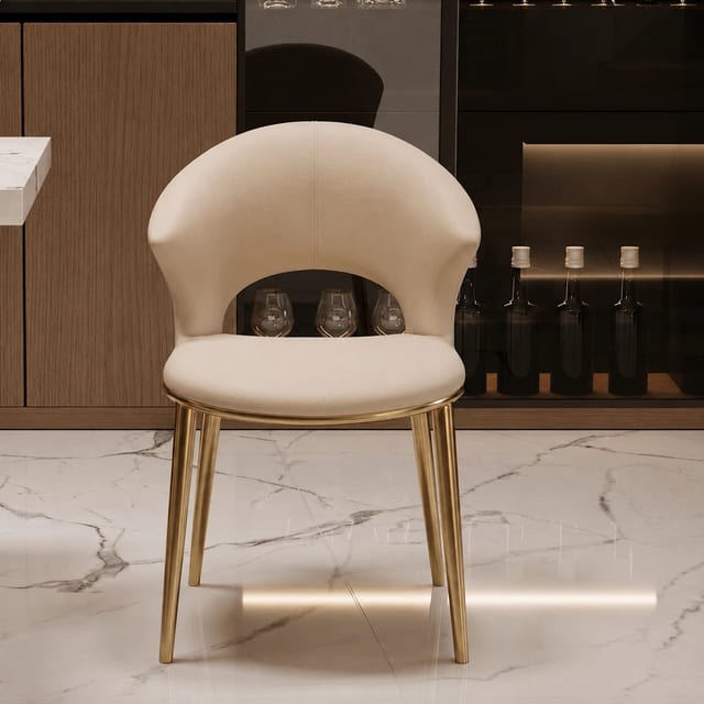 Luxury Microfiber Dining Chair with Open Back