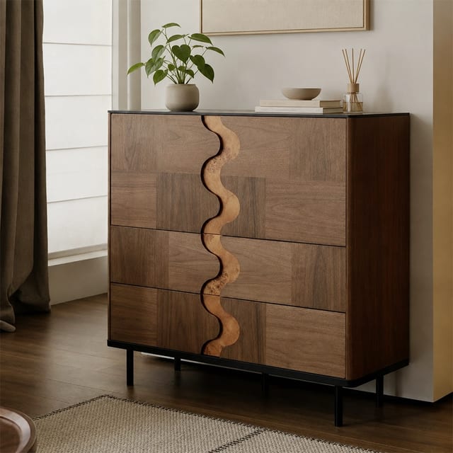 39.4" Mid-Century Modern Solid Wood Sideboard with Storage