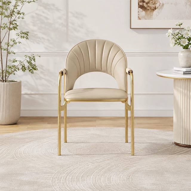 Art Deco Microfiber Dining Chair with Arms