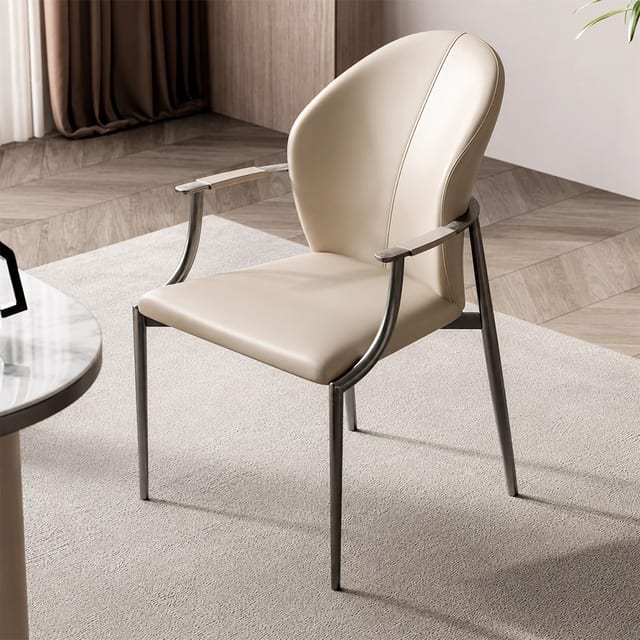 Modern Microfiber Dining Chair with Arms