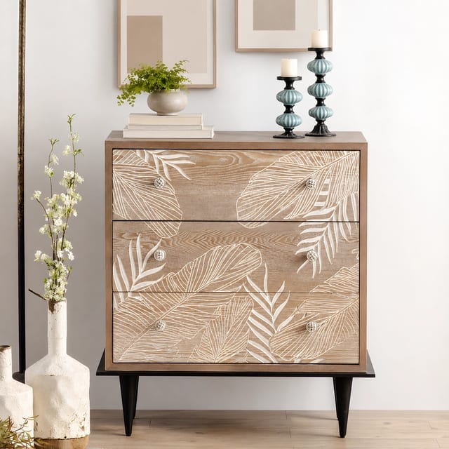 31" Contemporary MDF Nightstand with Drawers