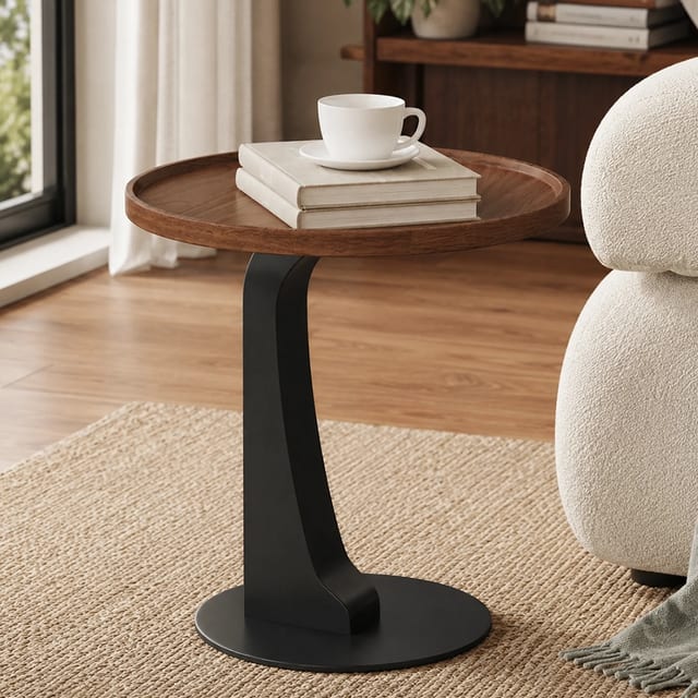 15.7" Modern Metal Round Side Table
