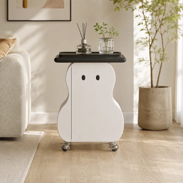 18.9" Contemporary Engineered Wood Side Table C-Shaped