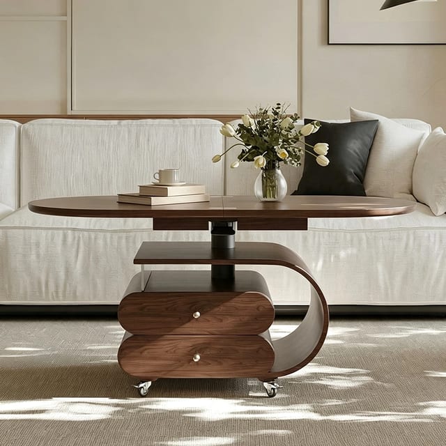 47.2" Mid-Century Modern Engineered Wood Coffee Table