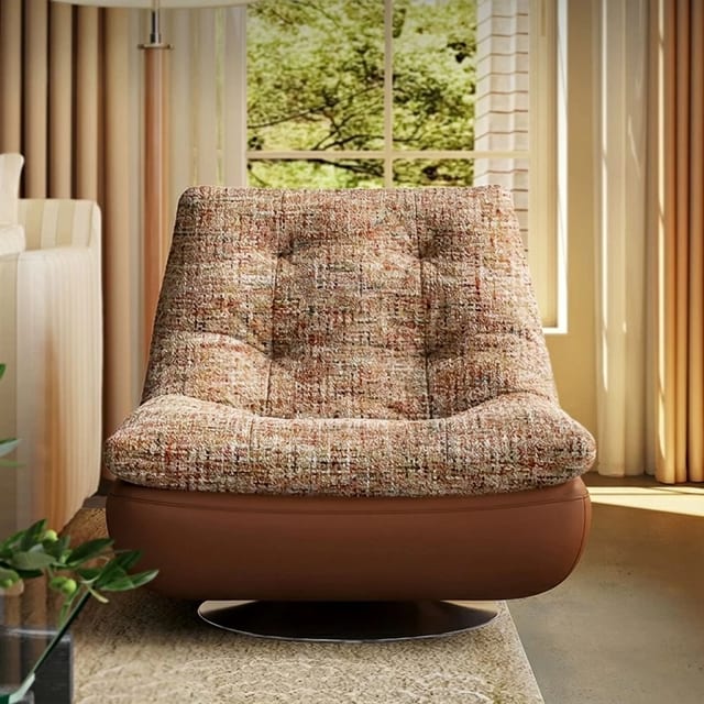 39.4" Contemporary Leather Curved Sofa