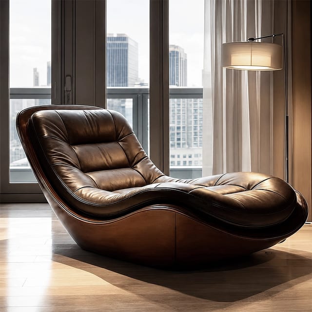 45.3" Contemporary Leather Sofa