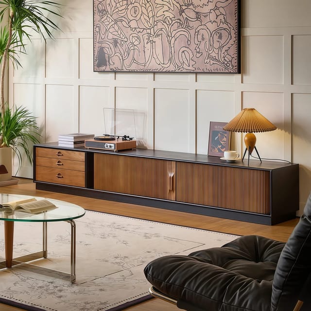 79" Mid-Century Modern TV Stand with Drawers