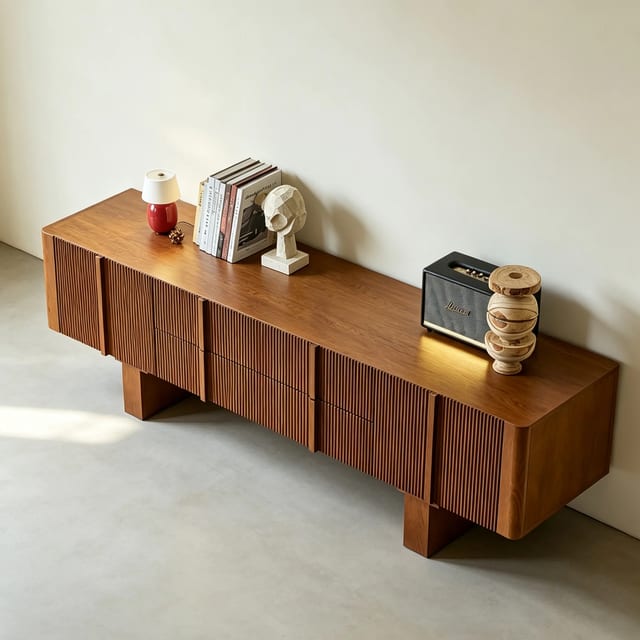 79" Organic Modern TV Stand with Drawers