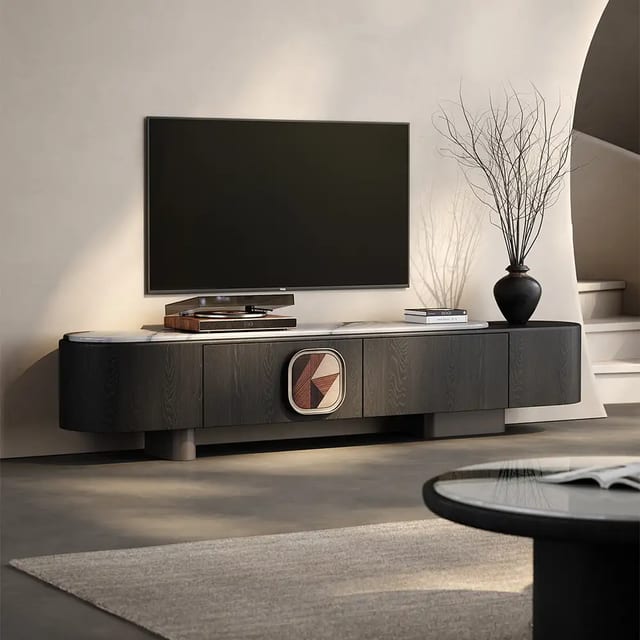 87" Contemporary TV Stand with Cabinets