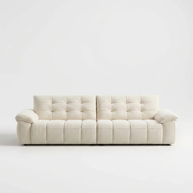 118.1" Contemporary Fabric Tufted Sofa