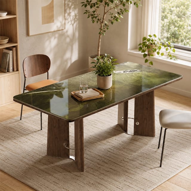 70.9" Luxury Marble Rectangular Dining Table